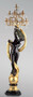 Casa Padrino Luxus Barock Stehleuchte Venus Mehrfarbig / Gold H. 185 cm - Prunkvolle Bronze Stehlampe - Hotel M�bel - Schloss M�bel - Luxus M�bel im Barockstil - Luxus Qualit�t - Made in Italy