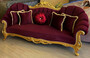 Casa Padrino Luxus Barock Sofa Bordeauxrot / Gold - Prunkvolles Wohnzimmer Sofa mit Glitzersteinen - Barock M�bel - Luxus Wohnzimmer M�bel im Barockstil - Edel & Prunkvoll 