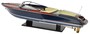 Casa Padrino Luxus Deko Speedboot mit Massivholz St�nder Mehrfarbig 89 x H. 28 cm - Handgefertigtes Deko Boot - Holzboot - Modellboot - Rennboot