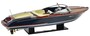Casa Padrino Luxus Deko Speedboot mit Massivholz St�nder Mehrfarbig 89 x H. 28 cm - Handgefertigtes Deko Boot - Holzboot - Modellboot - Rennboot