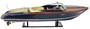 Casa Padrino Luxus Deko Speedboot mit Massivholz St�nder Mehrfarbig 89 x H. 28 cm - Handgefertigtes Deko Boot - Holzboot - Modellboot - Rennboot