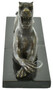 Casa Padrino Luxus Deko Figur Tiger Bronze / Schwarz 41 x 11 x H. 16 cm - Bronze Skulptur mit Marmorsockel - Bronze Dekofigur - Schreibtisch Deko - Wohnzimmer Deko - Luxus Deko Accessoires