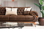 Casa Padrino Luxus Chesterfield Wohnzimmer Sofa mit verstellbaren R�ckenlehnen Dunkelbraun / Braun - Chesterfield Wohnzimmer M�bel - Luxus Wohnzimmer M�bel - Luxus M�bel - Luxus Einrichtung