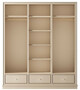 Casa Padrino Luxus Kleiderschrank Beige 200 x 60 x H. 230 cm - Offener Schlafzimmer Schrank - Schlafzimmer M�bel - Hotel M�bel - Luxus Einrichtung - Schlafzimmer Einrichtung - Luxus M�bel