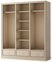 Casa Padrino Luxus Kleiderschrank Beige 200 x 60 x H. 230 cm - Offener Schlafzimmer Schrank - Schlafzimmer M�bel - Hotel M�bel - Luxus Einrichtung - Schlafzimmer Einrichtung - Luxus M�bel