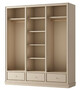 Casa Padrino Luxus Kleiderschrank Beige 200 x 60 x H. 200 cm - Offener Schlafzimmer Schrank - Schlafzimmer M�bel - Hotel M�bel - Luxus Einrichtung - Schlafzimmer Einrichtung - Luxus M�bel