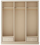 Casa Padrino Luxus Kleiderschrank Beige 200 x 60 x H. 230 cm - Offener Schlafzimmer Schrank - Schlafzimmer M�bel - Hotel M�bel - Schlafzimmer Einrichtung - Luxus M�bel - Luxus Einrichtung