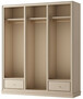 Casa Padrino Luxus Kleiderschrank Beige 200 x 60 x H. 230 cm - Offener Schlafzimmer Schrank - Schlafzimmer M�bel - Hotel M�bel - Schlafzimmer Einrichtung - Luxus M�bel - Luxus Einrichtung