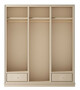 Casa Padrino Luxus Kleiderschrank Beige 200 x 60 x H. 200 cm - Offener Schlafzimmer Schrank - Schlafzimmer M�bel - Hotel M�bel - Schlafzimmer Einrichtung - Luxus M�bel - Luxus Einrichtung
