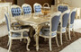 Casa Padrino Luxus Barock Esszimmer Set Blau / Wei� / Gold - 1 Barock Esstisch & 6 Barock Esszimmerst�hle - Barock Esszimmer M�bel - Luxus M�bel im Barockstil - Edel & Prunkvoll