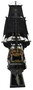 Casa Padrino Luxus Piratenschiff Black Pearl Schwarz / Braun 87 x 27 x H. 73 cm - Handgefertigtes Deko Schiff - Holzschiff - Segelschiff - Kriegsschiff - Modellschiff - Deko Accessoires