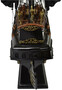 Casa Padrino Luxus Piratenschiff Black Pearl Schwarz / Braun 87 x 27 x H. 73 cm - Handgefertigtes Deko Schiff - Holzschiff - Segelschiff - Kriegsschiff - Modellschiff - Deko Accessoires