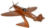 Casa Padrino Luxus Deko Jagdflugzeug Supermarine Spitfire Braun / Schwarz 40 x 36 x H. 20 cm - Holz Flugzeug mit St�nder - Propellerflugzeug - Modellflugzeug - Schreibtisch Deko - Deko Accessoires