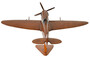 Casa Padrino Luxus Deko Jagdflugzeug Supermarine Spitfire Braun / Schwarz 40 x 36 x H. 20 cm - Holz Flugzeug mit St�nder - Propellerflugzeug - Modellflugzeug - Schreibtisch Deko - Deko Accessoires