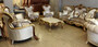 Casa Padrino Luxus Barock Wohnzimmer Set Creme / Silber / Gold / Braun - 2 Barock Sofas & 2 Barock Sessel & 1 Barock Couchtisch - Luxus Wohnzimmer M�bel im Barockstil - Barock M�bel