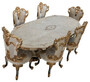 Casa Padrino Luxus Barock Esszimmer Set Creme / Wei� / Gold - 1 Barock Esstisch & 6 Barock Esszimmerst�hle - Barock Esszimmer M�bel - Luxus M�bel im Barockstil - Edel & Prunkvoll
