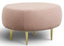 Casa Padrino Luxus Hocker Rosa / Gold 76 x 67 x H. 44 cm - Gepolsterter Wohnzimmer Sitzhocker mit Metallbeinen - Fu�hocker - Wohnzimmer M�bel - Luxus M�bel - Luxus Einrichtung 
