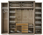 Casa Padrino Luxus Art Deco Schlafzimmerschrank Grau / Gold 280 x 60 x H. 229 cm - Verspiegelter Kleiderschrank mit 4 T�ren - Schlafzimmer M�bel - Art Deco M�bel - Luxus M�bel - Luxus Einrichtung