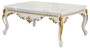 Casa Padrino Luxus Barock Couchtisch Wei� / Braun / Gold - Prunkvoller Wohnzimmertisch im Barockstil - Barockstil Wohnzimmer M�bel - Barock M�bel - Barock Einrichtung - Luxus M�bel im Barockstil