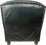 Casa Padrino Luxus Chesterfield Leder Ohrensessel Vintage Schwarz / Dunkelbraun - Chesterfield Echtleder Wohnzimmer Sessel - Wohnzimmer M�bel - Chesterfield M�bel - Echtleder M�bel - Luxus M�bel