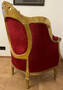 Casa Padrino Barock Wohnzimmer Sessel Bordeauxrot / Antik Gold - Handgefertigter Antik Stil Wohnzimmer Sessel - Wohnzimmer M�bel - Barock M�bel - Edel & Prunkvoll