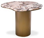Casa Padrino Luxus Beistelltisch Mehrfarbig / Messing 58,5 x 60,5 x H. 51 cm - Edelstahl Tisch mit Marmorplatte - Wohnzimmer M�bel - Luxus M�bel - Wohnzimmer Einrichtung - Luxus Qualit�t