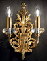 Casa Padrino Luxus Barock Kristall Doppel Wandleuchte Gold 22 x 12 x H. 33 cm - Prunkvolle Wandlampe im Barockstil - Barock Leuchten - Edel & Prunkvoll - Luxus Qualit�t - Made in Italy 