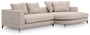 Casa Padrino Luxus Ecksofa Rechte Seite Sandfarben / Schwarz 310 x 150 x H. 65 cm - Wohnzimmer Sofa mit Kissen - Wohnzimmer M�bel - Wohnzimmer Einrichtung - Luxus M�bel - Luxus Einrichtung
