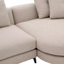 Casa Padrino Luxus Ecksofa Rechte Seite Sandfarben / Schwarz 310 x 150 x H. 65 cm - Wohnzimmer Sofa mit Kissen - Wohnzimmer M�bel - Wohnzimmer Einrichtung - Luxus M�bel - Luxus Einrichtung