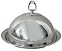 Casa Padrino Jugendstil Servierschale mit Deckel Silber  30 x H. 19 cm - Rundes Messing Serviertablett - Gastronomie Accessoires - Restaurant Accessoires - Hotel Accessoires 