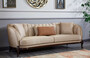 Casa Padrino Luxus Barock Sofa Beige / Dunkelbraun - Prunkvolles Wohnzimmer Sofa - Barockstil Wohnzimmer M�bel - Luxus M�bel im Barockstil - Barock Einrichtung - Edel & Prunkvoll