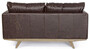 Casa Padrino Luxus Kunstleder 2er Sofa Dunkelbraun / Naturfarben 155 x 90 x H. 82 cm - Wohnzimmer Sofa - Wohnzimmer M�bel - Kunstleder M�bel - Luxus M�bel - Luxus Einrichtung
