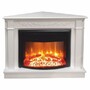 Casa Padrino Barock Elektro Eckkkamin Wei� / Schwarz 107 x 63 x H. 84 cm - Wohnzimmer Deko Kamin mit Fernbedienung - Wohnzimmer M�bel im Barockstil - Barock M�bel - Barock Elektro Kamine