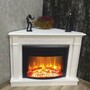 Casa Padrino Barock Elektro Eckkkamin Wei� / Schwarz 107 x 63 x H. 84 cm - Wohnzimmer Deko Kamin mit Fernbedienung - Wohnzimmer M�bel im Barockstil - Barock M�bel - Barock Elektro Kamine