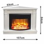 Casa Padrino Barock Elektro Eckkkamin Wei� / Schwarz 107 x 63 x H. 84 cm - Wohnzimmer Deko Kamin mit Fernbedienung - Wohnzimmer M�bel im Barockstil - Barock M�bel - Barock Elektro Kamine