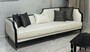 Casa Padrino Luxus Art Deco Wohnzimmer Set Naturfarben / Schwarz / Gold - 2 Art Deco Sofas & 2 Art Deco Sessel & 1 Art Deco Couchtisch - Wohnzimmer M�bel - Art Deco M�bel - Luxus M�bel