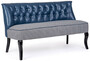 Casa Padrino Luxus Chesterfield Kunstleder Sofa Blau / Wei� / Schwarz 136 x 66 x H. 76 cm - Wohnzimmer Sofa - Wohnzimmer M�bel - Chesterfield M�bel - Luxus M�bel - Luxus Einrichtung
