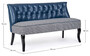 Casa Padrino Luxus Chesterfield Kunstleder Sofa Blau / Wei� / Schwarz 136 x 66 x H. 76 cm - Wohnzimmer Sofa - Wohnzimmer M�bel - Chesterfield M�bel - Luxus M�bel - Luxus Einrichtung