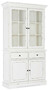 Casa Padrino Landhausstil Schrank Antik Wei� 111,4 x 42,5 x H. 203 cm - Landhausstil Esszimmerschrank mit 4 T�ren und 2 Schubladen - Landhausstil Vitrine - Landhausstil Esszimmer M�bel