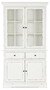 Casa Padrino Landhausstil Schrank Antik Wei� 111,4 x 42,5 x H. 203 cm - Landhausstil Esszimmerschrank mit 4 T�ren und 2 Schubladen - Landhausstil Vitrine - Landhausstil Esszimmer M�bel