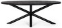 Casa Padrino Luxus Esstisch Schwarz 200 x 110 x H. 76 cm - Ovaler K�chentisch mit Massivholz Tischplatte und pulverbeschichteten Stahl Beinen - Esszimmer M�bel - K�chen M�bel - Luxus M�bel