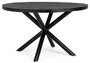 Casa Padrino Luxus Esstisch Schwarz  130 x H. 76 cm - Runder K�chentisch mit Massivholz Tischplatte und pulverbeschichteten Stahl Beinen - Esszimmer M�bel - K�chen M�bel - Luxus M�bel