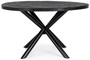 Casa Padrino Luxus Esstisch Schwarz  130 x H. 76 cm - Runder K�chentisch mit Massivholz Tischplatte und pulverbeschichteten Stahl Beinen - Esszimmer M�bel - K�chen M�bel - Luxus M�bel