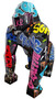Casa Padrino Luxus Designer Deko Skulptur Gorilla Affe Schwarz / Bunt 118 x 78 x H. 128 cm - Riesige Lebensgro�e Skulptur - XXL Deko Skulptur - XXL Deko Figur - Abstrakte Luxus XXL Tierfigur 