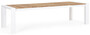 Casa Padrino Luxus Gartentisch Naturfarben / Wei� 228-294 x 100 x H. 75 cm - Ausziehbarer Garten Esstisch mit Teakholz Tischplatte und Aluminium Beinen - Luxus Garten & Terrassen M�bel