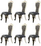 Casa Padrino Luxus Barock Esszimmer Stuhl 6er Set Blau / Wei� / Gold - Prunkvolle Barockstil K�chen St�hle - Luxus Esszimmer M�bel im Barockstil - Barock Esszimmer M�bel - Barockstil M�bel
