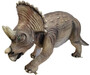 Casa Padrino Luxus Deko Skulptur Dinosaurier Triceratops Braun 213 x 73 x H. 93 cm - Riesige Gartenskulptur - Lebensgro�e Skulptur - XXL Deko Skulptur - XXL Deko Figur - XXL Dinosaurier 
