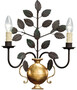 Casa Padrino Luxus Barock Doppel Wandleuchte Schwarz / Gold 33 x 14 x H. 40 cm - Elegante Kristall Wandlampe - Wohnzimmer Wandleuchte im Barockstil - Barock Leuchten - Luxus Qualit�t - Made in Italy 