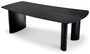 Casa Padrino Luxus Esstisch Schwarzgrau 230 x 120 x H. 76,5 cm - Massivholz K�chentisch mit leicht gebogener Tischplatte - Esszimmer M�bel - K�chen M�bel - Luxus M�bel - Luxus Einrichtung