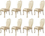 Casa Padrino Luxus Barock Esszimmer Stuhl 8er Set Wei� / Gold - Prunkvolle Barockstil K�chen St�hle - Luxus Esszimmer M�bel im Barockstil - Barock Esszimmer M�bel - Barockstil M�bel